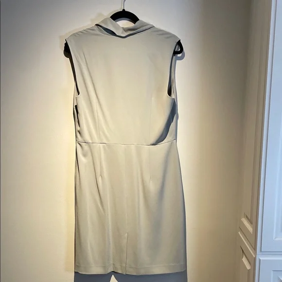 Reiss Light Gray Cowl Neck Midi Dress - Picture 9 of 11